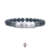 Pulseira Masculina Pedra Howlita Branca