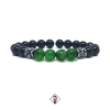 Pulseira Masculina Pedra Jade Verde