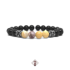 Pulseira Masculina Pedra Jaspe Amarela