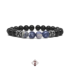 Pulseira Masculina Pedra Jaspe Cinza