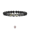 Pulseira Masculina Pedra Jaspe Dalmata