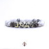 Pulseira Masculina Pedra Jaspe Dalmata