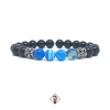 Pulseira Masculina Pedra Ágata Azul