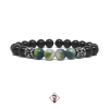 Pulseira Masculina Pedra Ágata Verde